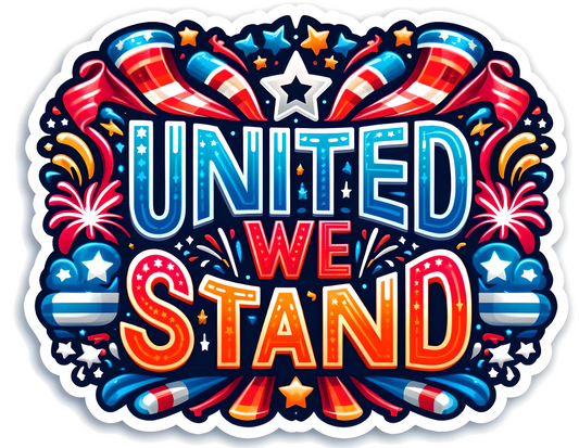 UNITED WE STAND Stickers, Independence Day Stickers American Patriotic Stickers, 4th of July Decorations for Kids Adults, Fourth of July Stickers Vinyl Decals for Water Bottles