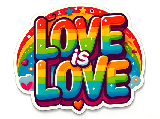 LOVE IS LOVE Stickers, LGBTQ Rainbow Stickers, Vinyl LGBT Gay Pride Stickers for Laptops, Water Bottles, Luggage, Scrapbooking