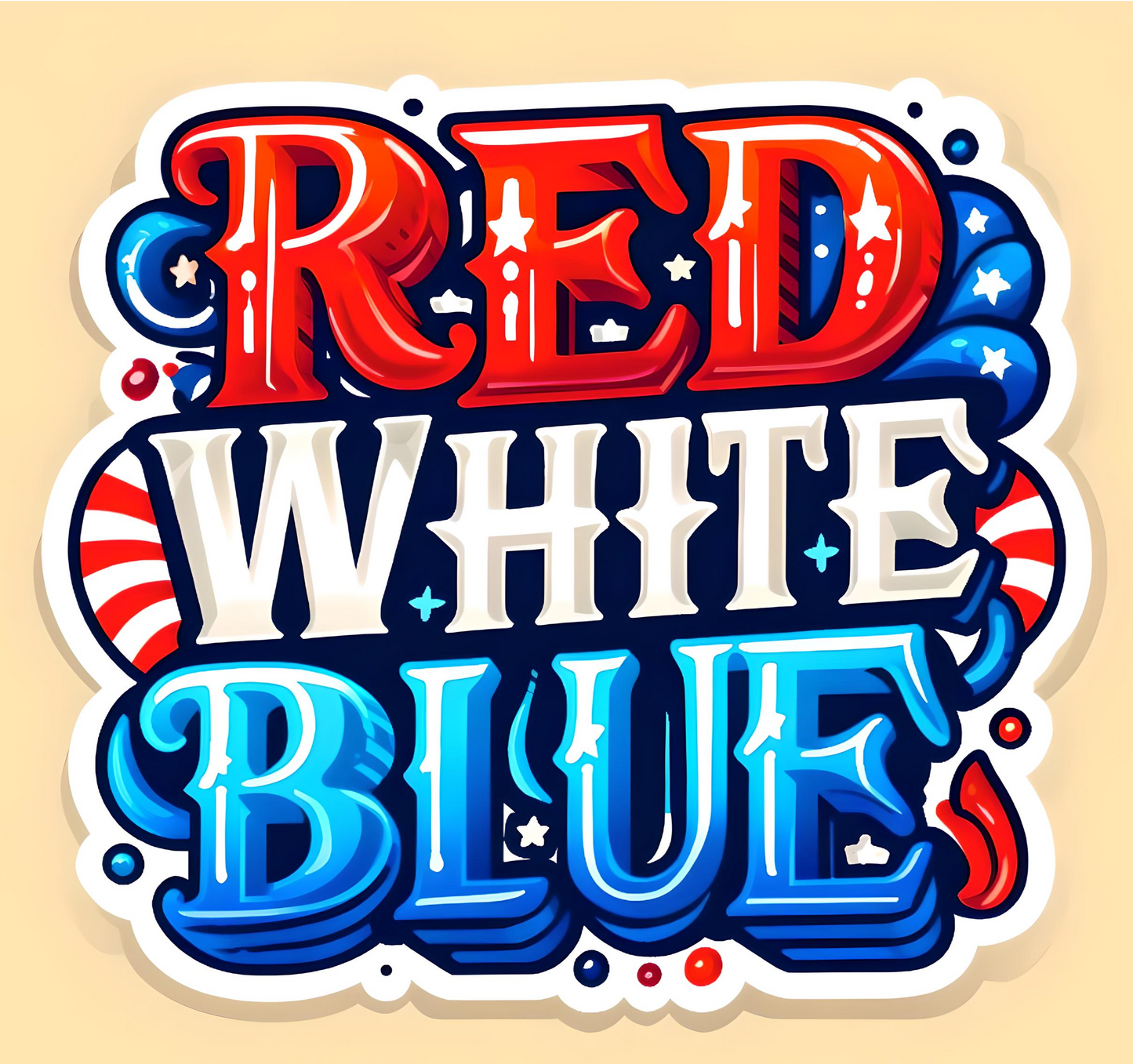RED WHITE BLUE Stickers, Independence Day Stickers American Patriotic Stickers, 4th of July Decorations for Kids Adults, Fourth of July Stickers Vinyl Decals for Water Bottles