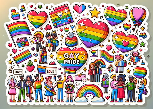 GAY PRIDE Stickers, LGBTQ Rainbow Stickers, Vinyl LGBT Gay Pride Stickers for Laptops, Water Bottles, Luggage, Scrapbooking