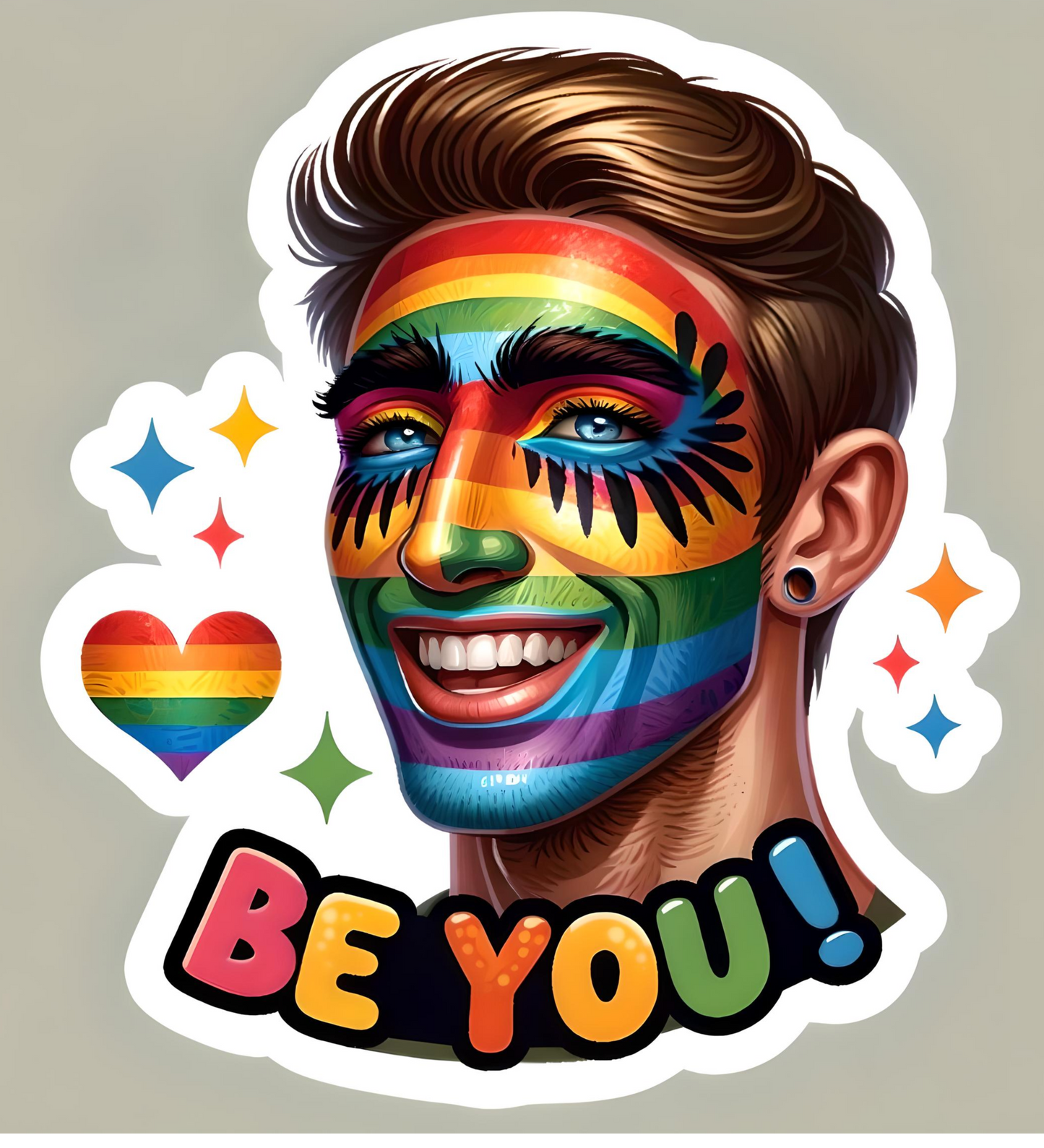 BE YOU! Stickers, LGBTQ Rainbow Stickers, Vinyl LGBT Gay Pride Stickers for Laptops, Water Bottles, Luggage, Scrapbooking