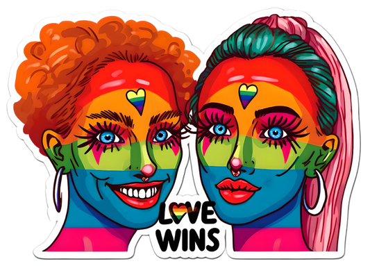 LOVE WINS Stickers, LGBTQ Rainbow Stickers, Vinyl LGBT Gay Pride Stickers for Laptops, Water Bottles, Luggage, Scrapbooking