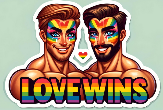 LOVE WINS Stickers, LGBTQ Rainbow Stickers, Vinyl LGBT Gay Pride Stickers for Laptops, Water Bottles, Luggage, Scrapbooking