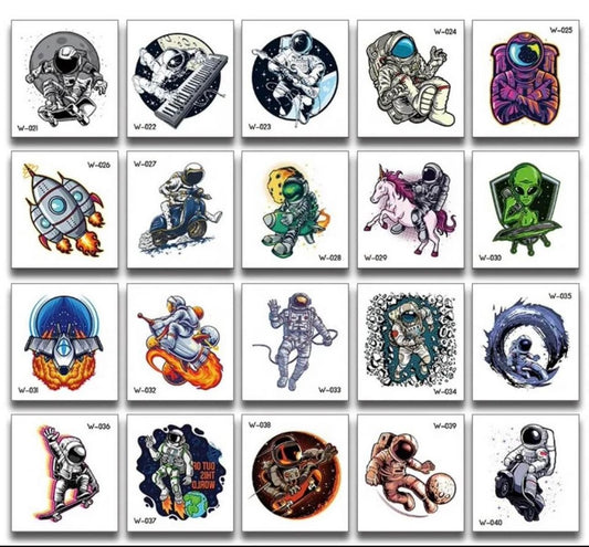 Space Lover 20 Temporary Tattoos Stickers