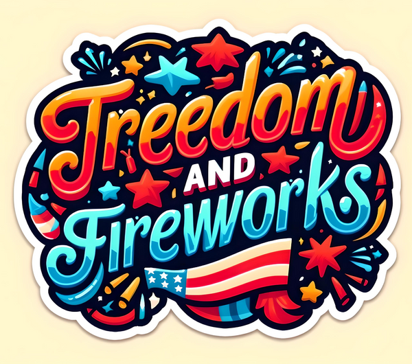 FREEDOM AND FIREWORKS Stickers, Independence Day Stickers American Pat ...