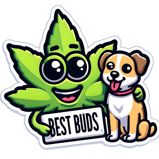 BEST BUD DOG Weed Stickers Pack for Adults,Vinyl Waterproof Marijuana Sticker Decals for Skateboard Water Bottles