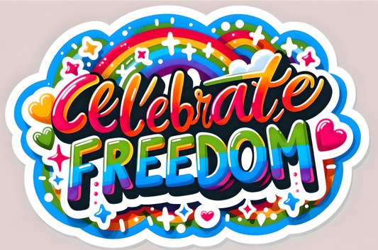 CELEBRATE FREEDOM Stickers, Independence Day Stickers American Patriotic Stickers, 4th of July Decorations for Kids Adults, Fourth of July Stickers Vinyl Decals for Water Bottles