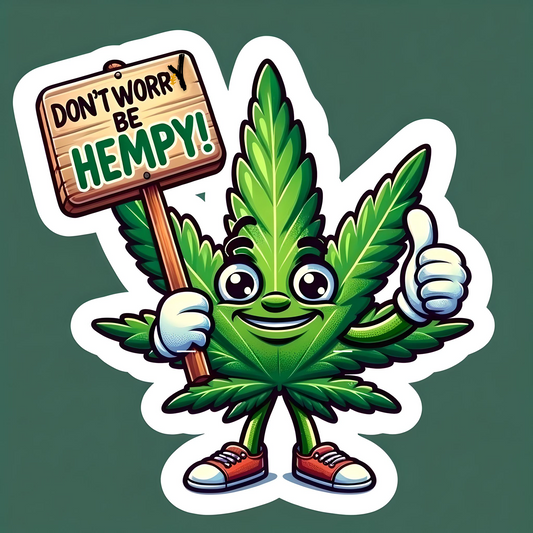 DON'T WORRY BE HEMPLY! Weed Stickers Pack for Adults,Vinyl Waterproof Marijuana Sticker Decals for Skateboard Water Bottles