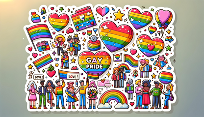 18 Gay Pride Stickers, LGBTQ Rainbow Stickers, Vinyl LGBT Gay Pride Stickers for Laptops, Water Bottles, Luggage, Scrapbooking